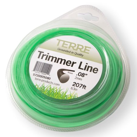 T TERRE Commercial Grade .080 inch/2mm Round Trimmer Line1/2 lb. Trimmer String Line Length 207 ft. or 63 m 5720005080
